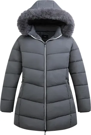 KAIDER Women's Plus Size Winter Windproof Warm Down Coats Waterproof Thicken Hooded Fashions Puffer Jacket