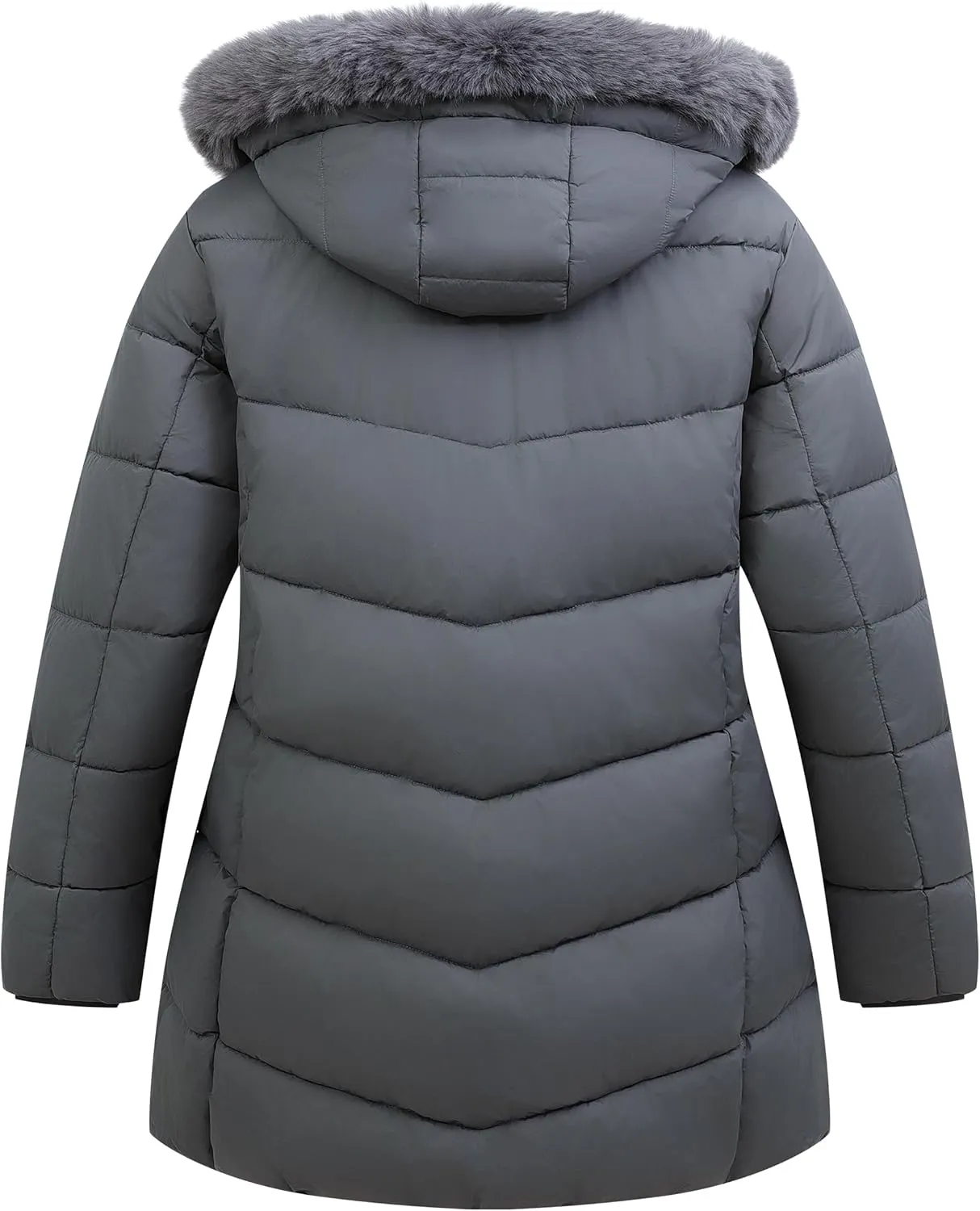 KAIDER Women's Plus Size Winter Windproof Warm Down Coats Waterproof Thicken Hooded Fashions Puffer Jacket