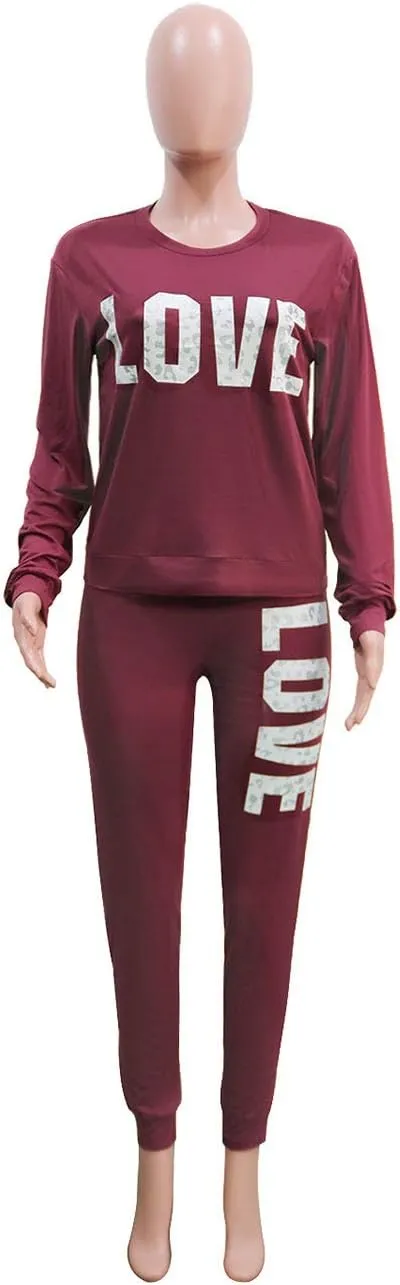 KANSOON Women Stripe Patchwork Two Piece Sweatsuit Round Neck Pullover and Skinny Long Pants Sets