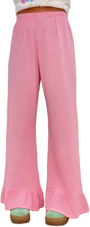 Karwuiio Women Y2k Striped Linen Boxer Pants High Waist Wide Leg Lounge Trousers Fashion Casual Pants Streetwear