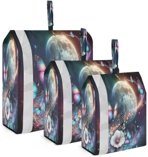Kigai Butterfly Flower Travel Cubes for Packing 3 PCS Travel Luggage Packing Organizer Foldable Suitcase Storage Bag, Travel Accessories