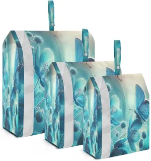 Kigai Butterfly Flower Travel Cubes for Packing 3 PCS Travel Luggage Packing Organizer Foldable Suitcase Storage Bag, Travel Accessories