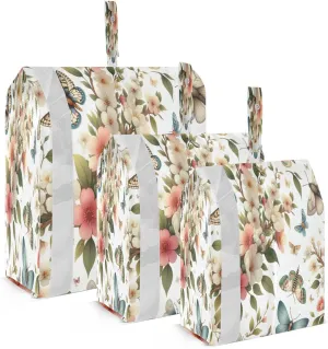 Kigai Butterfly Flower Travel Cubes for Packing 3 PCS Travel Luggage Packing Organizer Foldable Suitcase Storage Bag, Travel Accessories