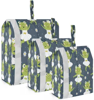 Kigai Cute Frog Travel Cubes for Packing 3 PCS Travel Luggage Packing Organizer Foldable Suitcase Storage Bag, Travel Accessories