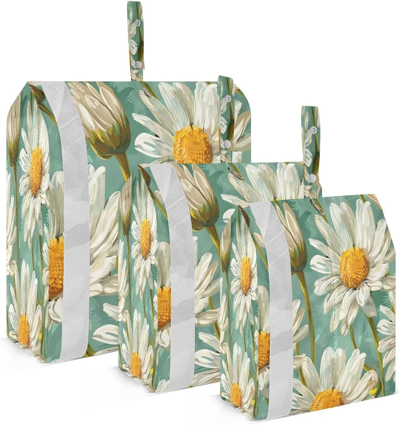 Kigai Daisy Flower Travel Cubes for Packing 3 PCS Travel Luggage Packing Organizer Foldable Suitcase Storage Bag, Travel Accessories