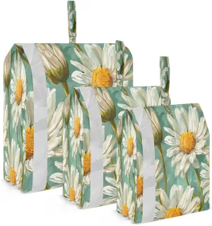 Kigai Daisy Flower Travel Cubes for Packing 3 PCS Travel Luggage Packing Organizer Foldable Suitcase Storage Bag, Travel Accessories