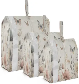 Kigai Flower Butterfly Travel Cubes for Packing 3 PCS Travel Luggage Packing Organizer Foldable Suitcase Storage Bag, Travel Accessories
