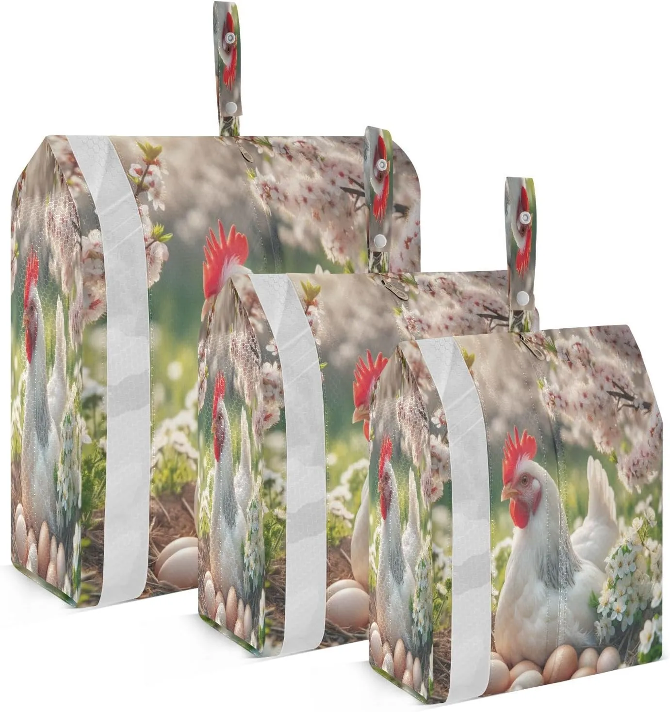 Kigai Laying Hen Travel Cubes for Packing 3 PCS Travel Luggage Packing Organizer Foldable Suitcase Storage Bag, Travel Accessories