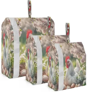 Kigai Laying Hen Travel Cubes for Packing 3 PCS Travel Luggage Packing Organizer Foldable Suitcase Storage Bag, Travel Accessories