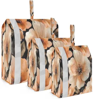 Kigai Watercolor Flower Travel Cubes for Packing 3 PCS Travel Luggage Packing Organizer Foldable Suitcase Storage Bag, Travel Accessories