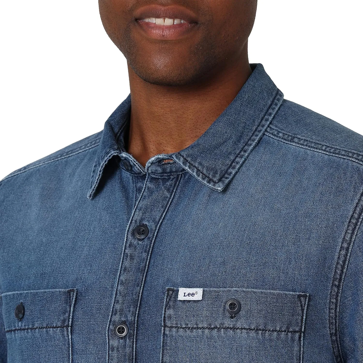 Lee Men's Workwear Loose Fit Long Sleeve Button Down Overshirt