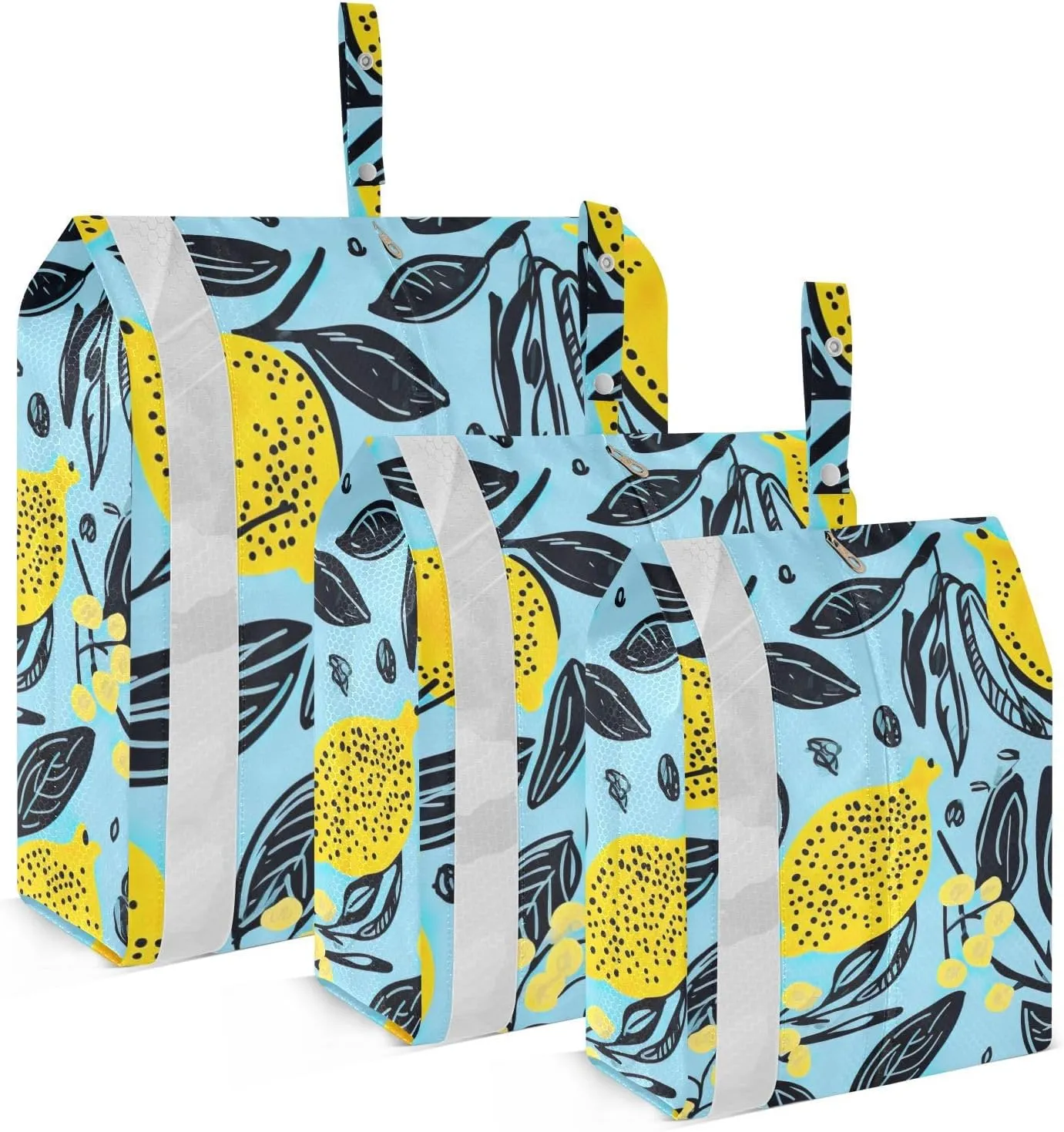 Lemon Leave Blue Packing Cubes for Suitcases 3 Set Compression Expandable Luggage Packing Organizers for Carry on Suitcase Travel Accessories Luggage Organizer Bags Set