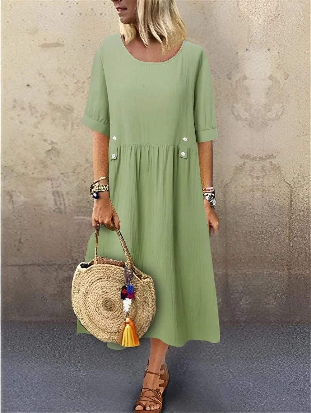 LOAIHA Womens Cotton Shirt Dress Summer Casual Loose Short Sleeve Button Down Beach Cover Up Shirts with Pockets