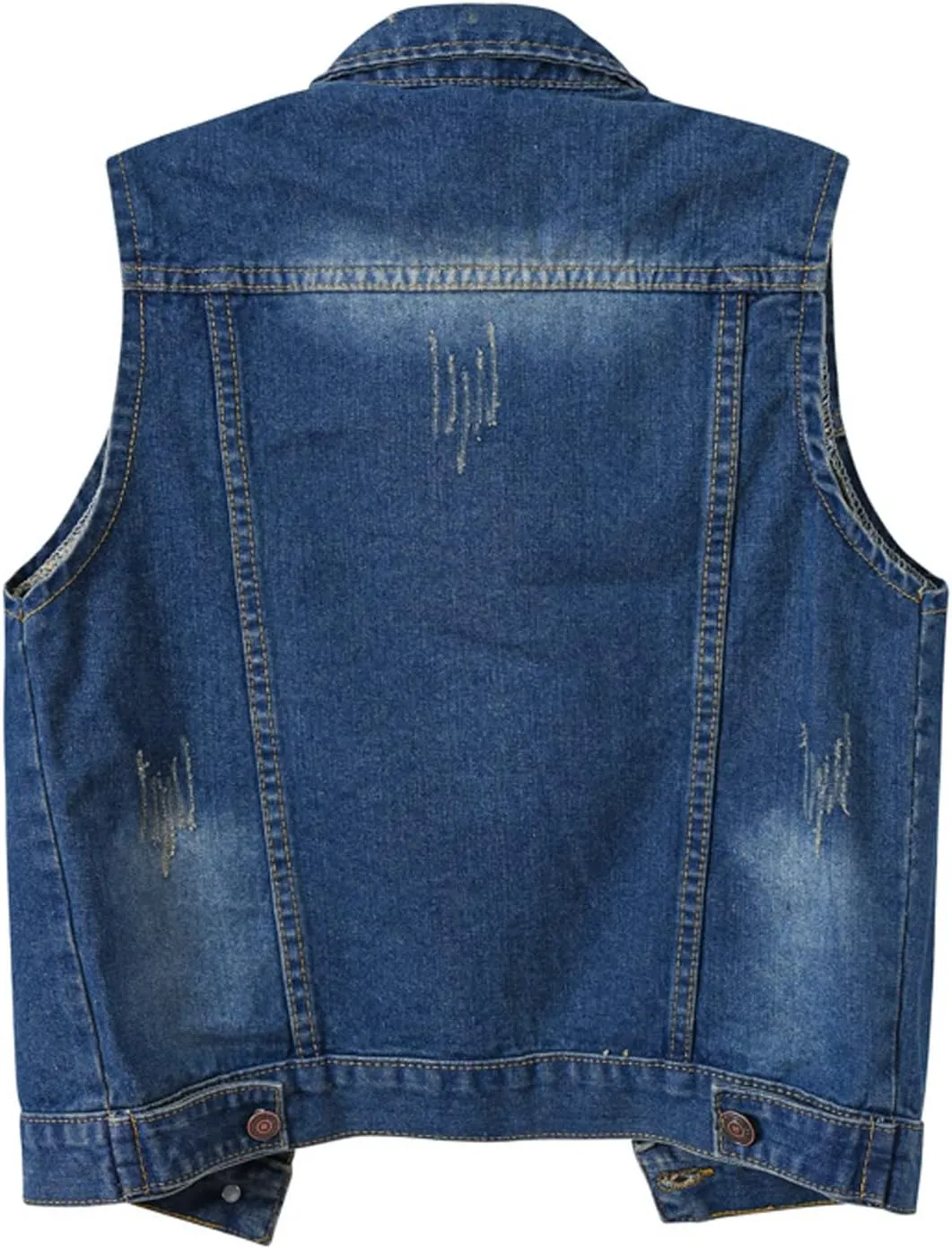 Locachy Women's Casual Denim Vest Jacket Slim Fit Sleeveless Ripped Tops