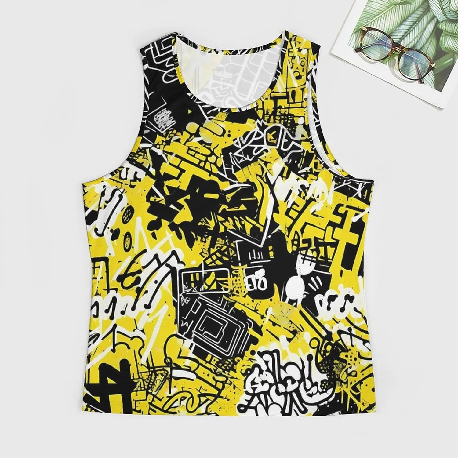 MARSVOVO Muscle Men's Hip Hop Tank Tops Vintage Y2K Street Graphic Casual Cotton Blend Quick-Dry Summer 2024 Sportswear