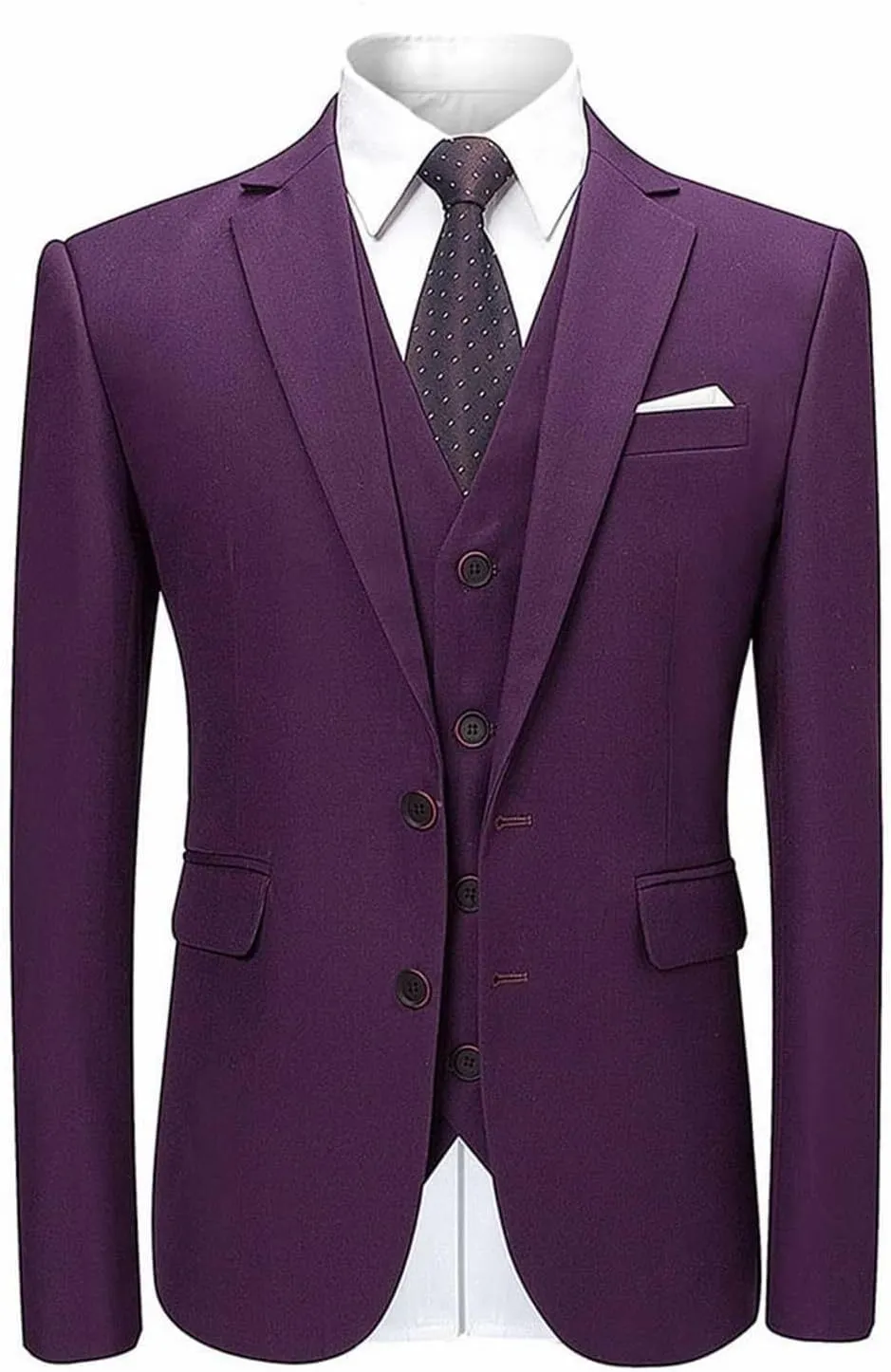 Mens 3 Piece Suit Dress Big and Tall Suit Slim Fit Balzer Jacket & Vest & Pants Set for Wedding Formal Prom Business