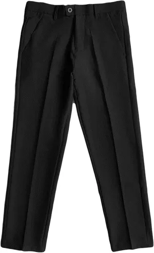Men's Business Suit Pants Casual Pants Slim Fit Flex Flat Front Pant Stretch Tapered Chino Pants Trousers (31,Black)