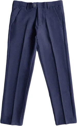 Men's Business Suit Pants Casual Pants Slim Fit Flex Flat Front Pant Stretch Tapered Chino Pants Trousers (32,Blue)