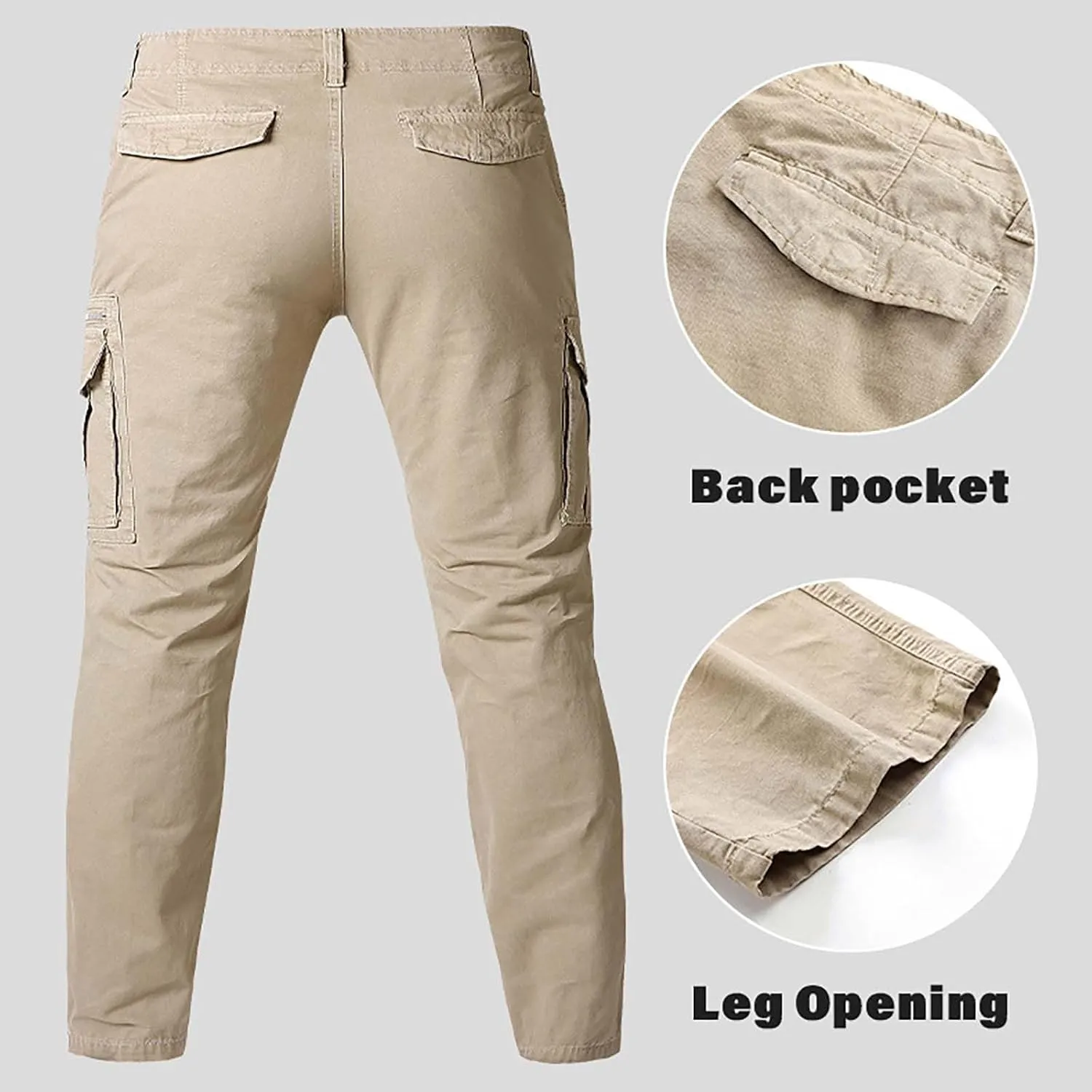 Men's Cargo Sweatpants Men's Drawstring Workwear Solid Colour Trousers Men's Casual Sports Slim Fit Pantalones Tacticos