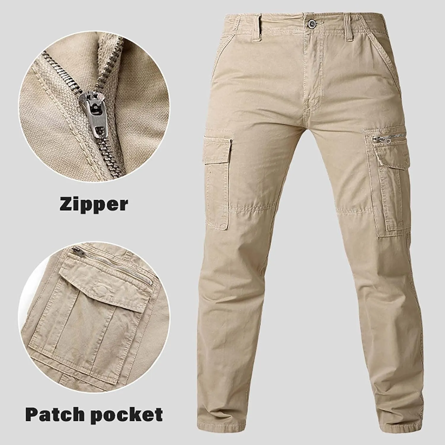 Men's Cargo Sweatpants Men's Drawstring Workwear Solid Colour Trousers Men's Casual Sports Slim Fit Pantalones Tacticos