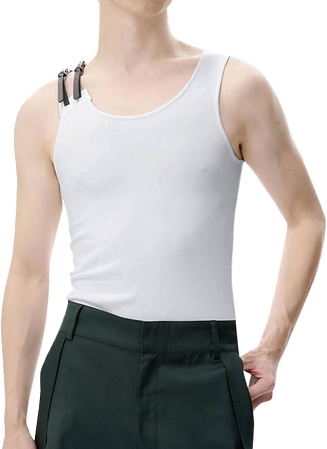 Men's Casual Sleeveless Tank Top Gym Workout Undershirt Summer Beach Workout Muscle Fit Shirts