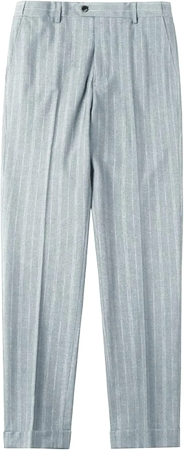 Men'S Classic Athletic Pants Slim Fit Business Dress Pants Chino Pant Flat Front Straight Fit Suit Pant (30,Grey), Grey, 30