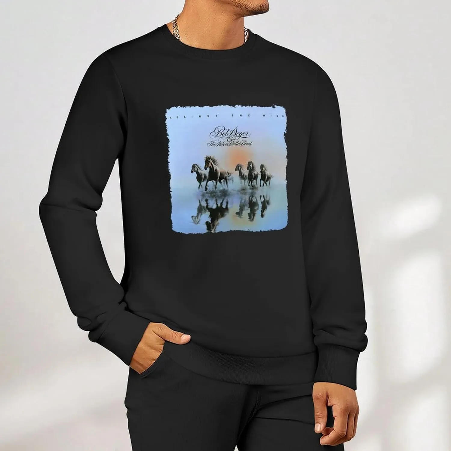 Men's Crew Neck Long Sleeve Shirt - Slim-Fit Graphic Tee Shirts for Golf