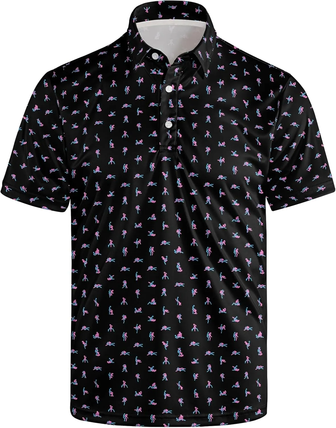 Men's Funny Golf Polo Shirts Quick-Dry Moisture Wicking Humorous Print Short Sleeve Shirt for Golf, Work & Summer