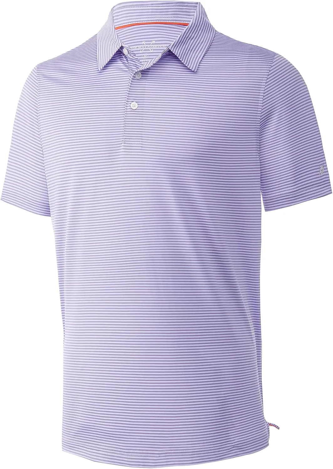 Mens Golf Polo Shirt Moisture Wicking Dry Fit Performance Athletic Short Sleeve Striped Golf Shirts for Men