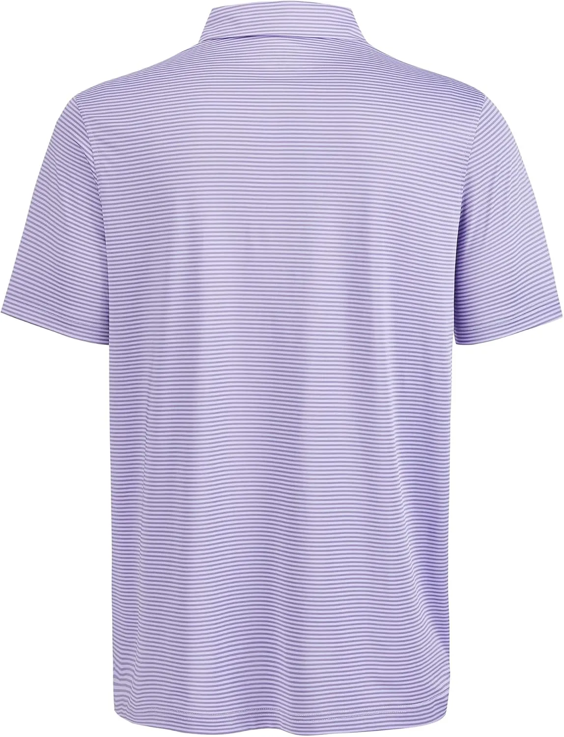 Mens Golf Polo Shirt Moisture Wicking Dry Fit Performance Athletic Short Sleeve Striped Golf Shirts for Men