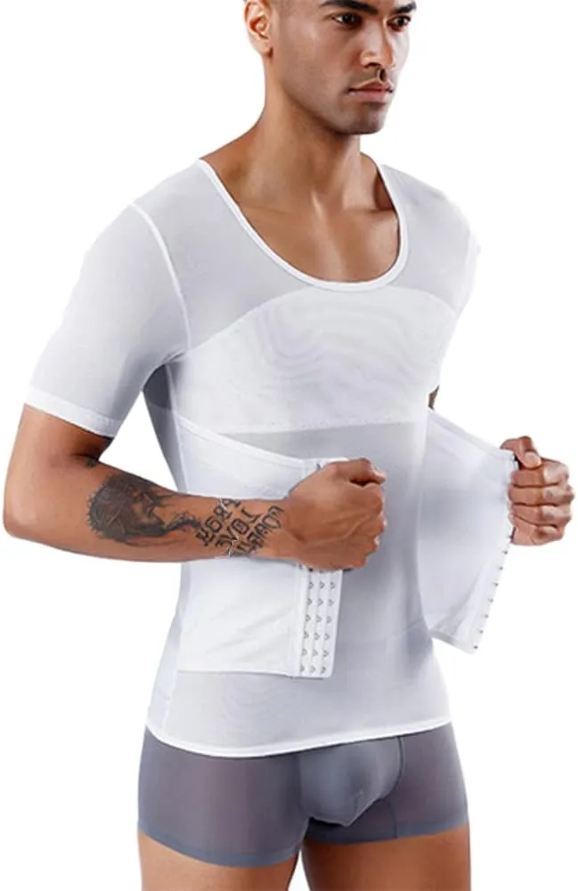 Mens Gynecomastia Shirts Slimming Body Shaper Compression Shirt for Vest Athletic Undershirt M-3XL