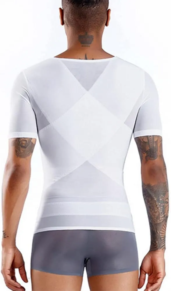 Mens Gynecomastia Shirts Slimming Body Shaper Compression Shirt for Vest Athletic Undershirt M-3XL