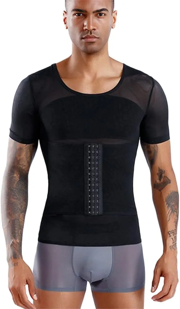 Mens Gynecomastia Shirts Slimming Body Shaper Compression Shirt for Vest Athletic Undershirt M-3XL