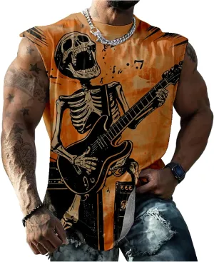 Mens Sleeveless Tee Shirts Muscle Tank Top Quick Dry Tough Guy Workout Loose Tank Tops Suitability Workout Gym