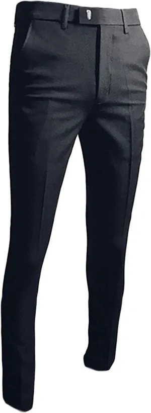 Men's Slim Fit Dress Pant Flex Flat Front Straight Fit Pant Casual Pants Stretch Chino Pant Small Feet Pants