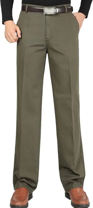 Men'S Stretch Dress Pants Casual Slim Fit Skinny Suit Pants Chino Pant Business Fit Flex Flat Front Pant (33,Army Green), Army Green, 33