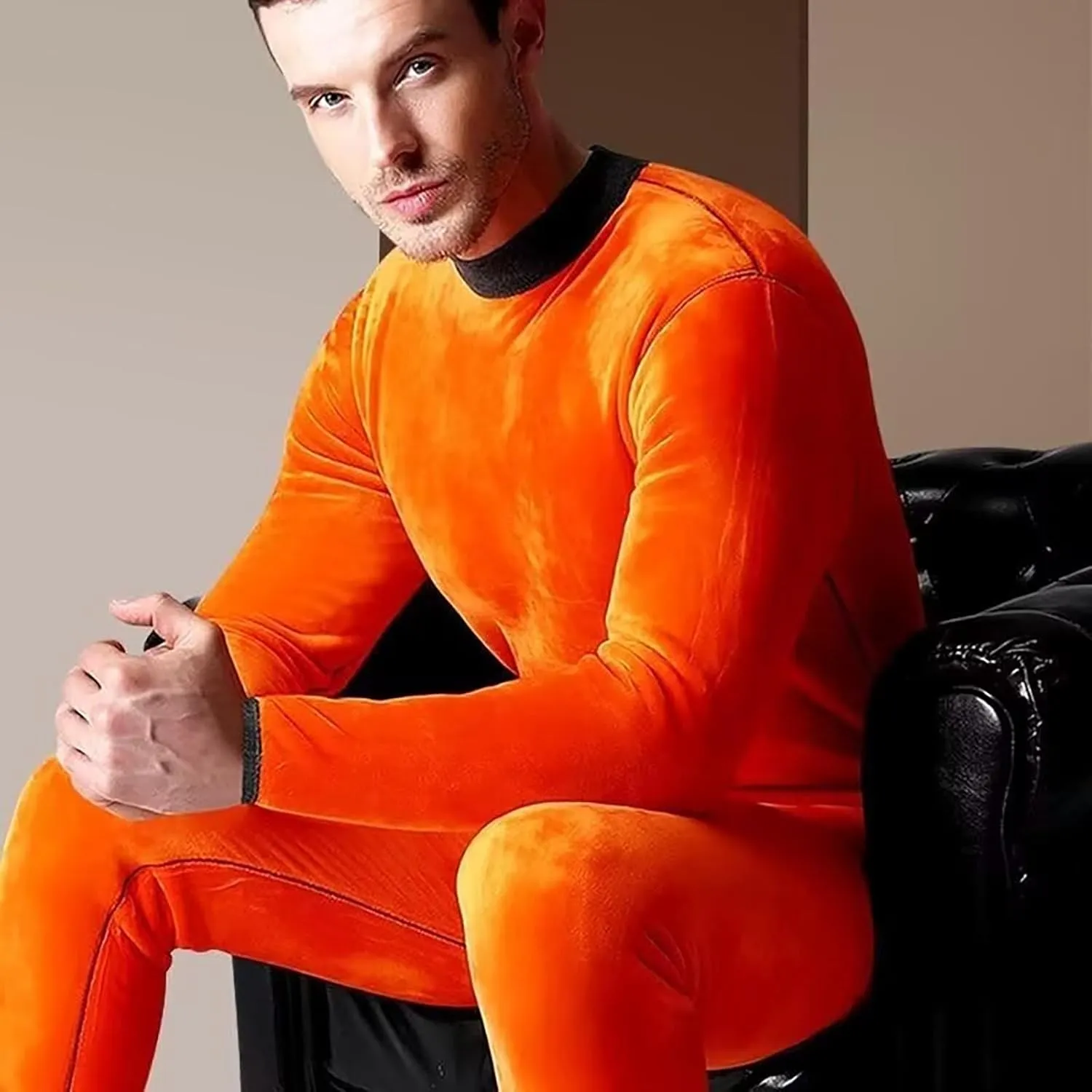Men's Thermal Underwear Set Men's Thermal Underwear Set Lined Long Thermal Fleece Lined Base Layer Set for Cold