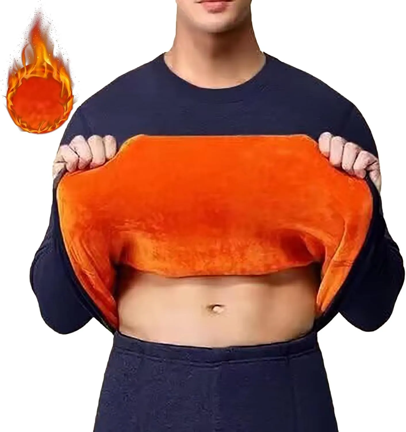 Men's Thermal Underwear Set Men's Thermal Underwear Set Lined Long Thermal Fleece Lined Base Layer Set for Cold