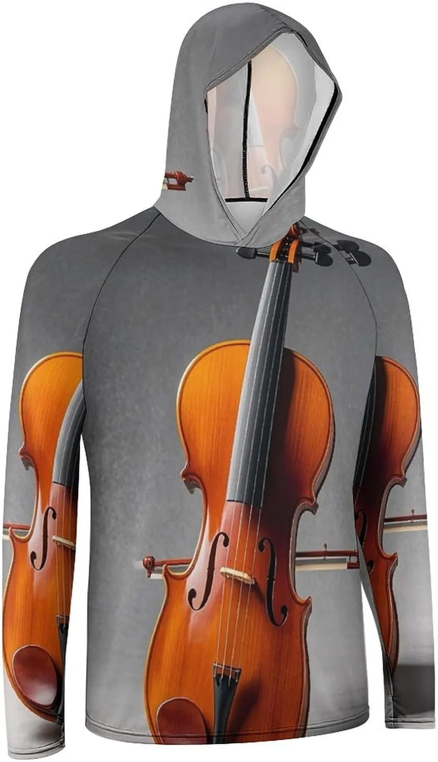 Men's UPF 50  Sun Protection Hoodie Outdoor UV Shirts Cello Model Kit Long Sleeve Quick Dry Fishing Hiking Shirt