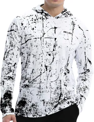 Men's UPF 50  Sun Protection Hoodie Shirt Long Sleeve SPF Fishing Outdoor UV Hiking Lightweight Shirts