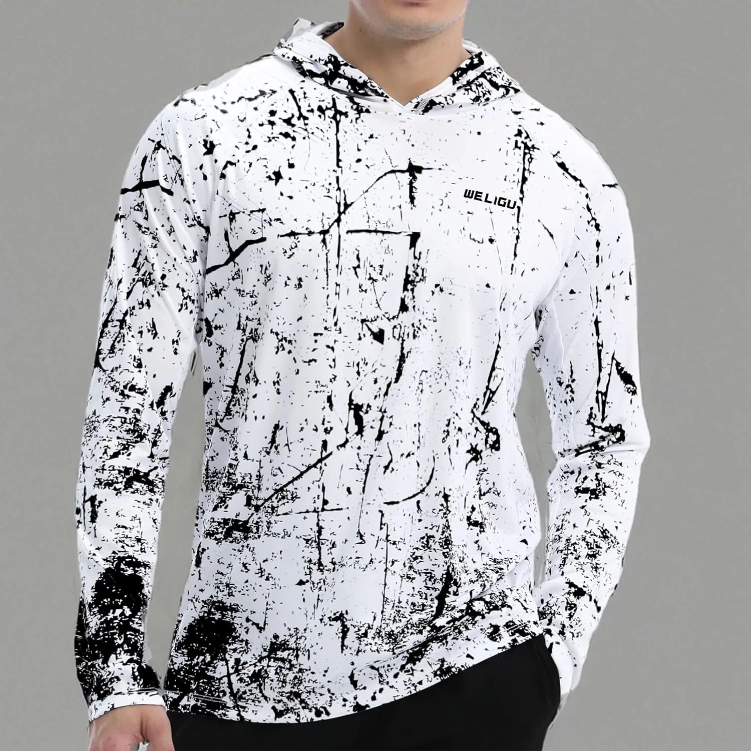 Men's UPF 50  Sun Protection Hoodie Shirt Long Sleeve SPF Fishing Outdoor UV Hiking Lightweight Shirts