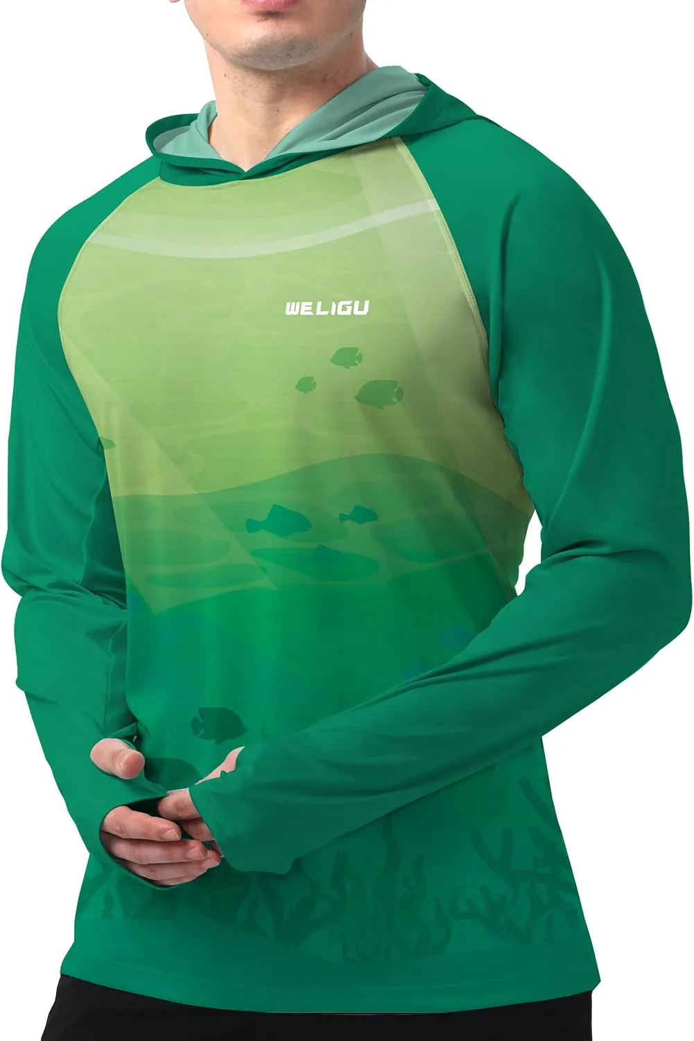 Men's UPF 50  Sun Protection Hoodie Shirt Long Sleeve SPF Fishing Outdoor UV Hiking Lightweight Shirts