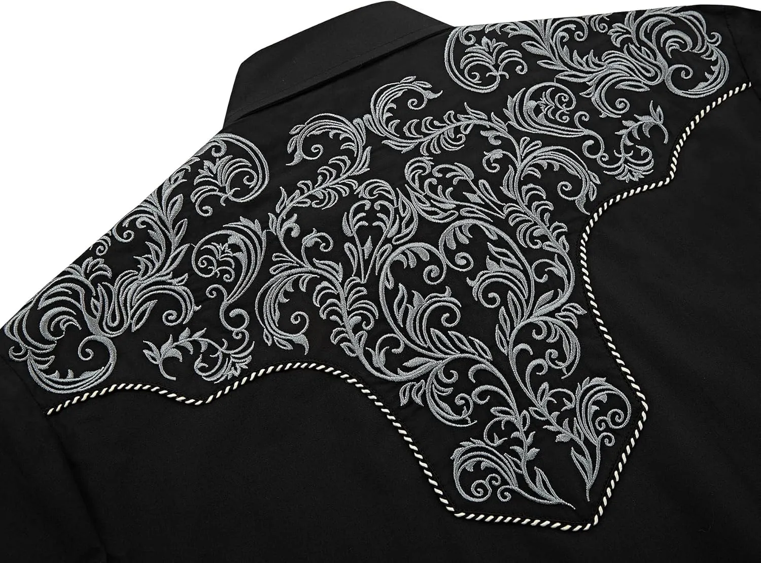 Men's Western Cowboy Shirt Embroidered Exquisite Long Sleeve Regular Fit Snap Button Down Shirts