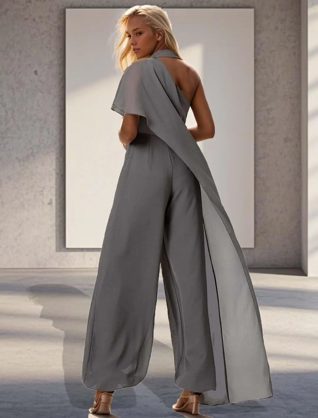 Mother of The Bride Pant Suits for Wedding One Shoulder Jumpsuits Wedding Guest Dress Formal Dress