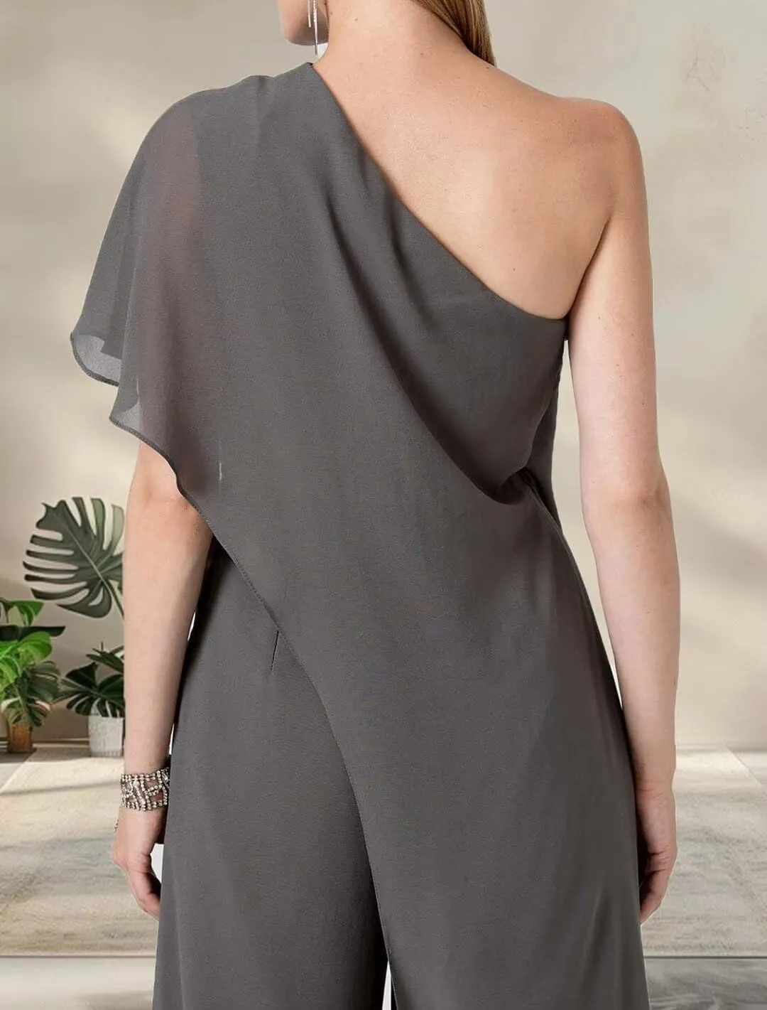 Mother of The Bride Pant Suits for Wedding One Shoulder Jumpsuits Wedding Guest Dress Formal Dress