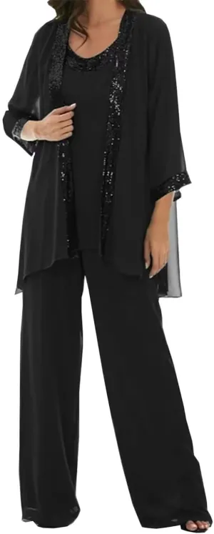 Mother of The Bride Pantsuit for Wedding Chiffon Jumpsuit Dressy Women's Dresses Formal Outfit