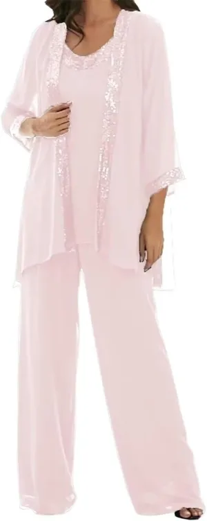Mother of The Bride Pantsuit for Wedding Chiffon Jumpsuit Dressy Women's Dresses Formal Outfit