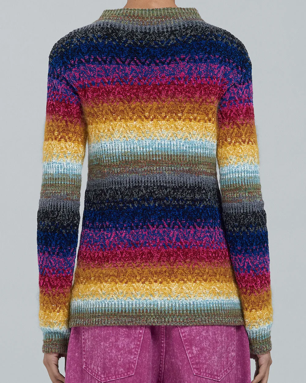 Multicolor Knit Round Neck Sweater