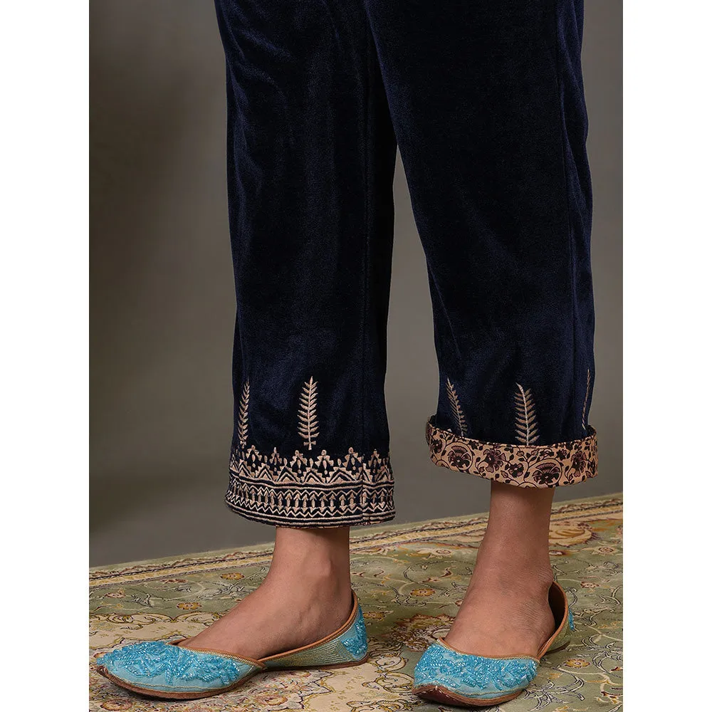 NUHH True Navy Kurta, Pant & Dupatta (Set of 3)