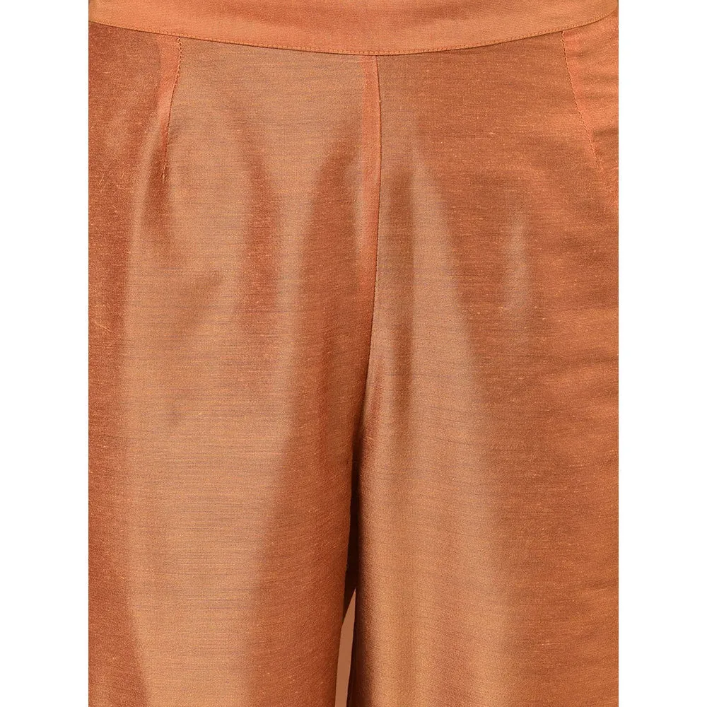 NUHH Winter wheat Kurta, Pant with a Velvet Shawl (Set of 3)